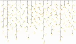 DECOLED Easy Fix venkovní LED rampouchy, světelné, 300 × 90 cm, teple bílá, 174 diod, bílý kabel, IP67, prodlužovací