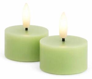 SIRIUS Sada LED čajové svíčky na baterie Sille Tealight, Ø 4,5 × 2,2 cm, jarní zelená, z pravého vosku, balení 2 ks