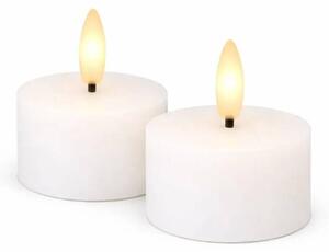 SIRIUS Sada LED čajové svíčky na baterie Sille Tealight, Ø 6 × 3,4 cm, bílé, z pravého vosku, balení 2 ks