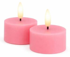 SIRIUS Sada LED čajové svíčky na baterie Sille Tealight, Ø 6 × 3,4 cm, starorůžová, z pravého vosku, balení 2 ks