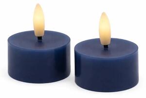 SIRIUS Sada LED čajové svíčky na baterie Sille Tealight, Ø 4,5 × 2,2 cm, hluboký oceán, z pravého vosku, balení 2 ks