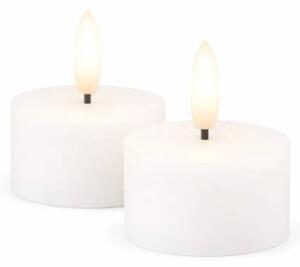 SIRIUS Sada LED čajové svíčky na baterie Sille Tealight, Ø 4,5 × 2,2 cm, bílé, z pravého vosku, balení 2 ks