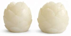 LED svíčky z pravého vosku lotosové květy DIA, ø 6 × 7cm, sada 2 ks, bílá, na baterie CR2032