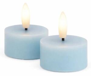 SIRIUS Sada LED čajové svíčky na baterie Sille Tealight, Ø 4,5 × 2,2 cm, modrá obloha, z pravého vosku, balení 2 ks