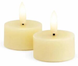 SIRIUS Sada LED čajové svíčky na baterie Sille Tealight, Ø 4,5 × 2,2 cm, jemně žlutá, z pravého vosku, balení 2 ks