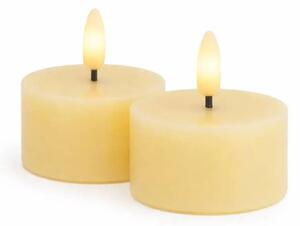 SIRIUS Sada LED čajové svíčky na baterie Sille Tealight, Ø 6 × 3,4 cm, světle žlutá, z pravého vosku, 2 kusy