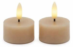 SIRIUS Sada LED čajové svíčky na baterie Sille Tealight, Ø 4,5 × 2,2 cm, světlý karamel, z pravého vosku, balení 2 ks