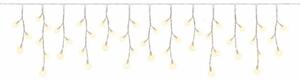 Eco Fix venkovní LED rampouchy, světelné, 200 × 50 cm, teple bílá, 60 diod, 36 V, bílý kabel, IP44, prodlužovací