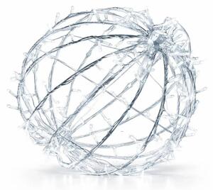 DECOLED Easy fix 3D LED svítící koule, skládací, pr. 60 cm, ledově bílá, bílý kabel, IP67, hliník