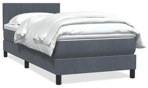 Box spring postel s matrací tmavě šedá 80x220 cm samet 3316426