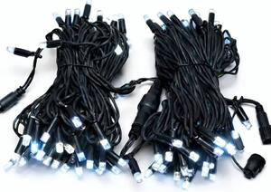 DECOLED Easy Fix LED světelný řetěz, 20 m, venkovní, ledově bílá, 120 diod, černý kabel, IP67