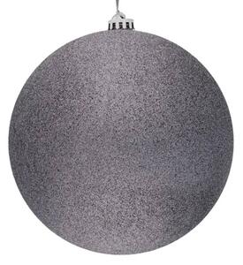 DECOLED Velká vánoční ozdoba šedá glitter 20 cm plastová koule