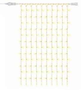 DECOLED Easy Fix LED světelný závěs interiér, 100 × 150 cm, teple bílá, 150 diod, 10 pramenů, čirý kabel, IP20, prodlužovací