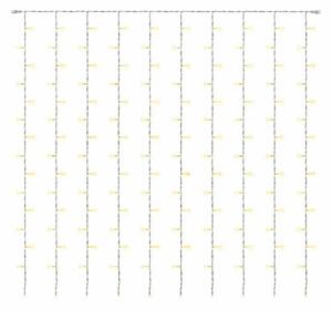 DECOLED Hobby Line LED světelný závěs do okna, 200 × 200 cm, teple bílá, 200 diod, čirý kabel, IP20 do interiéru, prodlužovací