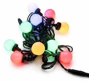 DECOLED Easy Fix LED party osvětlení, 5 m, venkovní, 10 kouliček, 70 barevných diod, černý kabel, IP44, prodlužovací