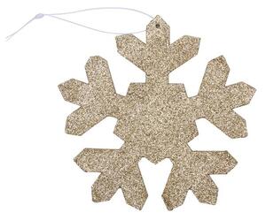 DECOLED Vánoční ozdoba vločka I, pr. 15 cm, zlatá, překližka, venkovní