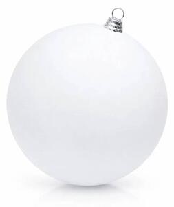 DECOLED Velká vánoční ozdoba bílá matná 30 cm plastová koule