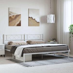 VidaXL Kovový rám postele s čelem 183 x 213 cm [372282] Barva: Bílá
