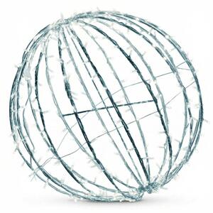 DECOLED 3D LED svítící koule, pr. 100 cm, ledově bílá, bílý kabel, IP67, Easy Fix