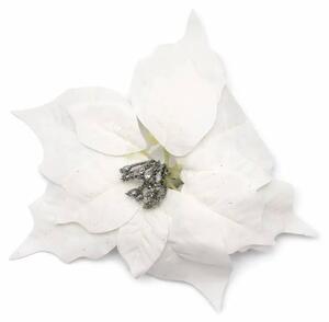 DECOLED Dekorace umělý květ, 23 cm, látka, bílý