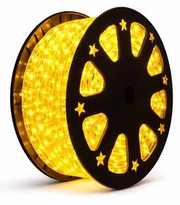 DECOLED Easy Fix světelná LED hadice venkovní, 50 m, žlutá, 1500 diod, čirý kabel, IP44, cívka