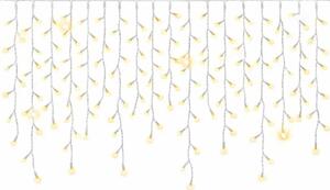 DECOLED Easy Fix venkovní LED rampouchy, světelné krápníky, 300 × 90 cm, teple bílá s FLASH, 174 diod, bílý kabel, IP67, prodlužovací