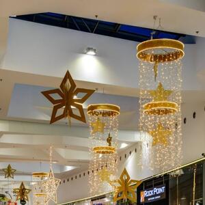 DECOLED Vánoční ozdoba zlatá hvězda, 3D, 80 cm