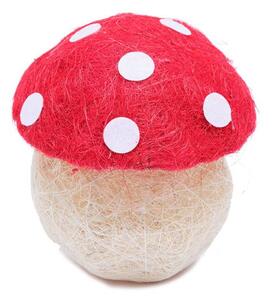 DECOLED Podzimní dekorace houba muchomůrka, 20 cm, drátěná, výplet z příze