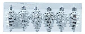DECOLED Vánoční ozdoba šišky 6 × 3,5 cm, bílá, plast, IP44 venkovní, balení 6 ks