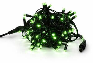 DECOLED Easy Fix LED světelný řetěz, 5 m, venkovní, zelený, 50 diod, černý kabel, IP44