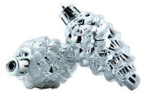 DECOLED Vánoční ozdoba šišky 6 × 3,5 cm, bílá, plast, IP44 venkovní, balení 6 ks