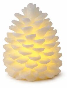 DECOLED LED svíčka z pravého vosku na baterii, šiška, ø 10 × 13 cm, bílá, CR2032