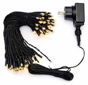 DECOLED LED světelný řetěz, venkovní, 20 m, teple bílý, 100 diod, černý kabel, IP44, vč. zdroje a dálkového ovládání