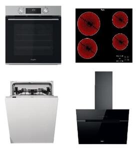 Set spotřebičů Whirlpool trouba OMK58CU1SX + sklokeramická deska AKT8090NE + vestavná myčka 60cm WIC3C26F + komínková digestoř 60cm WHVP62FLTSK