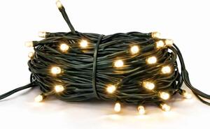 DECOLED Hobby Line LED světelný řetěz, venkovní, 4 m, teple bílá, 32 diod, tmavě zelený kabel, IP44, prodlužovací