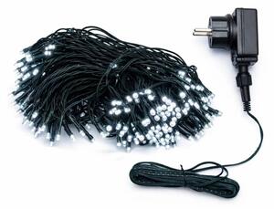 DECOLED LED světelný řetěz, venkovní, 20 m, ledově bílá, 100 diod, černý kabel, IP44, vč. zdroje