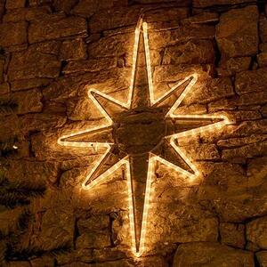 DECOLED Easy Fix 2D LED světelná hvězda X., 82 × 125 cm, teple bílá, závěsná, hliník