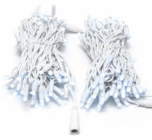 DECOLED Easy Fix LED světelný řetěz, 20 m, venkovní, ledově bílá s FLASH, 120 diod, bílý kabel, IP67