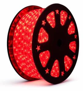 DECOLED Easy Fix světelná LED hadice venkovní, 50 m, červená, 1500 diod, transparentní, IP44, cívka