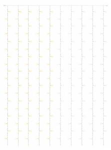 DECOLED Easy Fix LED světelný závěs venkovní, 100 × 300 cm, bi-color přepínací teplá a ledová bílá, 300 diod, bílý kabel, IP44, prodlužovací