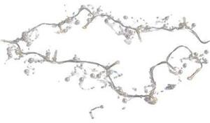 DECOLED LED světýlka na baterie, bílé perly, 1,3 m, teple bílá, 10 diod, čirý kabel, IP20 interiér, 2,× AA