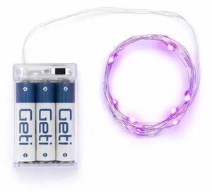 DECOLED LED světýlka na baterie, kapičky, 2,30 m, růžová, 20 diod, drátek, IP20 interiér, 3 × AA