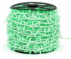 DECOLED Easy Fix LED světelný řetěz, 100 m, venkovní, zelený, 2000 diod, bílý kabel, IP44, cívka