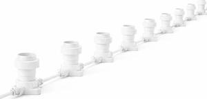 DECOLED Easy Fix světelná girlanda, venkovní, 10 m pro 10 žárovek E27, bílý kabel, IP67, prodlužovací, bez žárovek