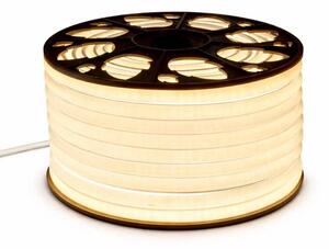 DECOLED Easy Fix LED Neon hadice venkovní, 50 m, D-TYP jednostranný, teple bílá, 3000 diod, bílý kabel, IP44, cívka