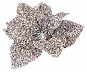 DECOLED Dekorace umělý květ šedý 20,5 × 17 cm, příze