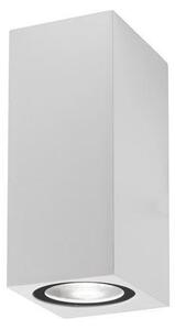 NV 910042 Venkovní nástěnné svítidlo NERO hliník bílé skleněný difuzor GU10 2x7W 220-240V IP54 bez žárovky světlo nahoru a dolů - NOVA LUCE