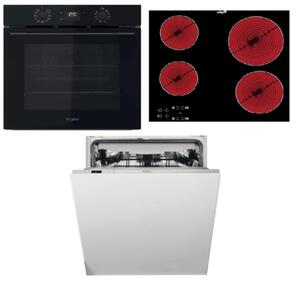 Akční set spotřebičů Whirlpool trouba OMK58CU1SB + myčka WIC3C26F + varná deska AKT8090NE