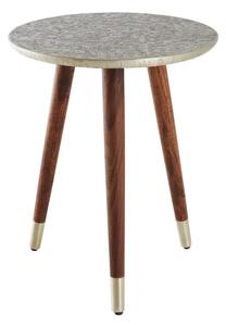 Designový odkládací stolek Hadelinde 50 cm antik stříbrný