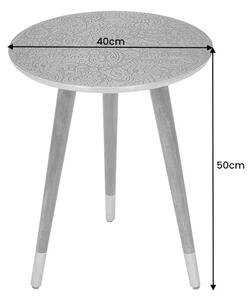 Designový odkládací stolek Hadelinde 50 cm antik stříbrný
